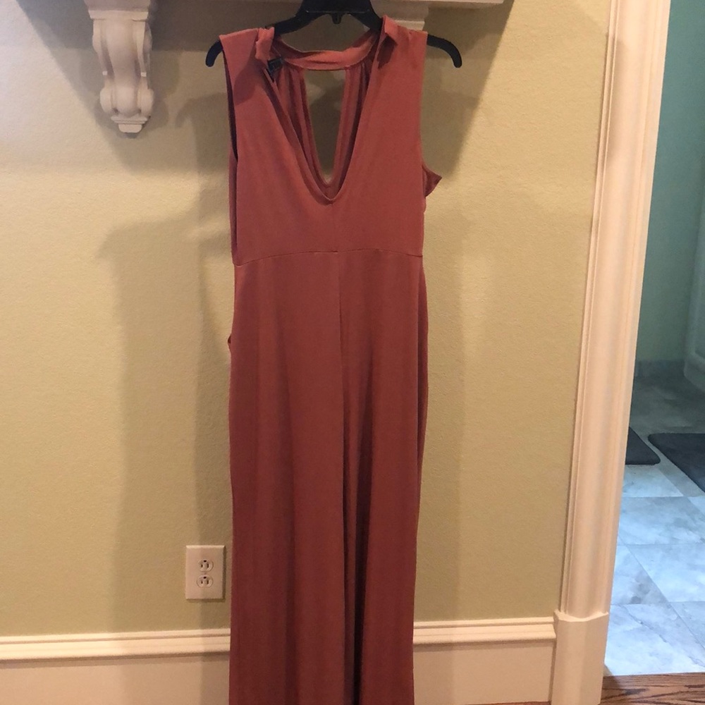 Mock neck cut out jumpsuit